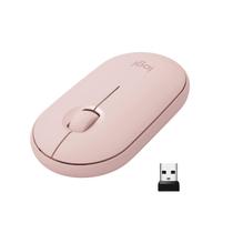 Mouse sem fio Logitech Pebble Bluetooth/2,4 GHz rosa rosa