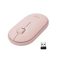 Mouse sem fio Logitech Pebble M350 com Clique Silencioso, Design Slim Ambidestro, USB ou Bluetooth, Pilha Inclusa, Rosa - 910-005769