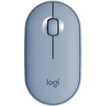 Mouse sem fio Logitech Pebble M350 com Conexão USB ou Bluetooth, Clique Silencioso, Design Slim Ambidestro e - Azul