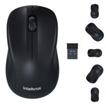 Mouse Sem Fio MSI 55 Intelbras Com Design Anatômico 3 Botões 1600 DPI Plug Play Clique Silencioso