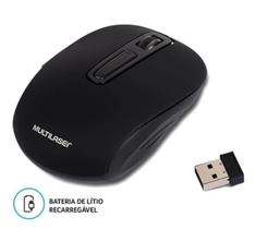 Mouse Sem Fio Multilaser 2.4 GHZ Litio Preto - MO277
