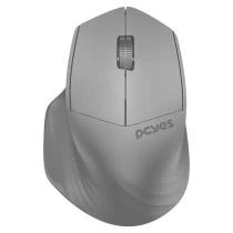 Mouse Sem Fio PCYES Dash Lite Cinza 1600DPI Ergonômico com Click Silencioso
