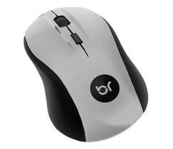 Mouse sem fio preto e prata bright