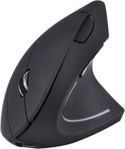 Mouse sem fio recarregável 2.4 ghz vertical ergonômico ortopédico power fit 1600 dpi preto usb