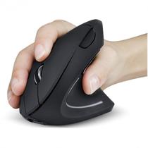 Mouse sem fio recarregavel 2.4 ghz vertical ergonomico ortopedico power fit 1600 dpi preto usb - pm300 - Vinik