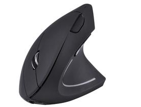 Mouse sem Fio Recarregavel 2.4 GHZ Vertical Ergonomico Ortopedico Power FIT Preto USB - PM300