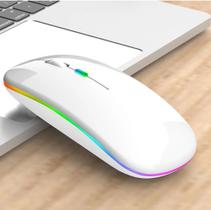 Mouse Sem Fio Recarregável Branco RGB