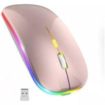 Mouse Sem Fio Recarregável Com Led Rgb 2,4 ghz Wireless Computador Notebook Pc Universal Window