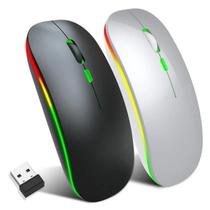Mouse Sem Fio Recarregável Gamer C/ Adaptador USB Led Ergonômico