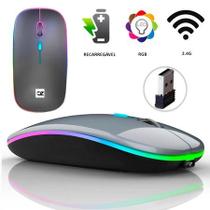 Mouse Sem Fio Recarregável Led Rgb 2.4 Ghz Wirelles E1200