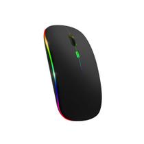 Mouse sem fio recarregável led rgb bluetooth ou wireless preto Mouse sem fio recarregável led rgb bluetooth ou wireless preto