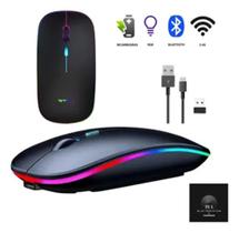 Mouse Sem Fio Recarregável Silencioso Led Rgb Ergonômico