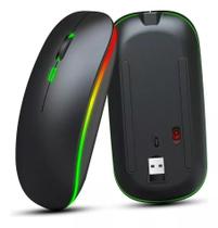 Mouse Sem Fio Recarregável Wireles Optico Led Rgb Ergonômico