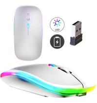 Mouse Sem Fio Recarregável Wireles Optico Led Rgb Ergonômico
