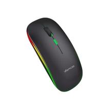 Mouse Sem Fio Recarregável Wireless Bluetooth LED RGB - Verde