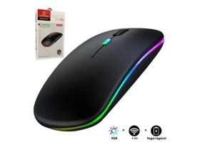 Mouse Sem Fio Recarregavel Wireless RGB 2.4ghz Usb 1600dpi