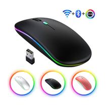 Mouse sem fio recarregável Wireless rgb com Bluetooth