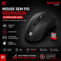 Mouse Sem Fio Redragon BM2463 4000 DPI Wireless 2.4GHz Original NF Garantia