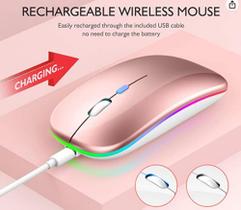 Mouse Sem Fio Rgb Óptico 3200dpi Usb 2.4ghz Recarregável Computador Notebookk Pc Tv Smart