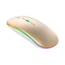 Mouse Sem Fio RGB Recarregável Bluetooth 2.4GHz USB Com LED Retroiluminado Ergonômico Para Jogos Em
