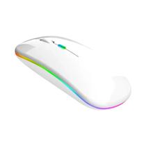 Mouse Sem Fio RGB Recarregável Bluetooth 2.4GHz USB Com LED Retroiluminado Ergonômico Para Jogos Em