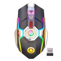 Mouse sem fio silencioso RGB, mouse para jogos, laser óptico