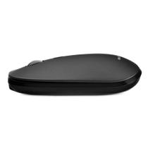 Mouse Sem Fio Slim Conexão Bluetooth e USB1600dpi Ajustável 4 Botões Clique Silencioso Luz do Leitor Invisível c/ Pilha Inclusa Preto - MO331