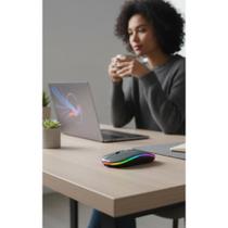 Mouse Sem Fio Slim Recarregável Preto - Conforto e Liberdade