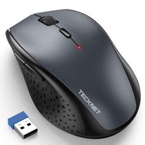Mouse sem fio TECKNET 2.4G USB 4800 DPI 30 meses Bateria cinza