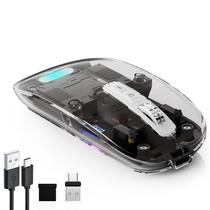 Mouse sem fio transparente Vxeei recarregável Bluetooth 5.1 Mouse sem fio transparente Vxeei recarregável Bluetooth 5.1