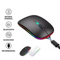 Mouse Sem Fio USB Recarregável Bluetooth RGB: Cores que Transformam seu Espaço