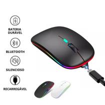 Mouse Sem Fio Usb Recarregável Bluetooth Rgb: Iluminação