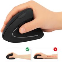 Mouse Sem Fio Vertical Bluetooth 2400DPI Ideal para Uso Prolongado