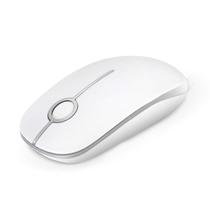 Mouse sem fio Vssoplor 2.4G Slim Portable para PC branco/prata