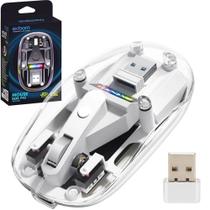 Mouse Sem Fio Wireless Bluetooth + 2.4ghz Transparente Exbom MS-350T
