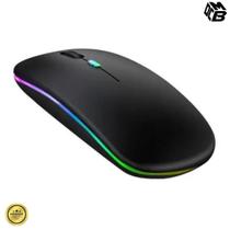 Mouse Sem Fio Wireless Bluetooth Recarregável Led Rgb 2.4ghz Color Portátil