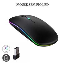 Mouse Sem Fio Wireless Bluetooth Recarregável Led Rgb 2.4ghz