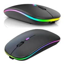 Mouse sem fio Wireless Bluetooth Sem Fio Led RGB Recarregável Silencioso