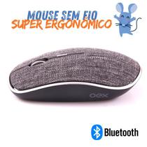 Mouse sem Fio Wireless Ergonomico 1600 Dpi Oex Twill Ms600 Cinza