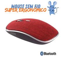 Mouse sem Fio Wireless Ergonomico 1600 Dpi Oex Twill Ms600 Vermelho