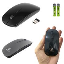 Mouse Sem Fio Wireless Ótico Led Com Pilhas 1600 DPI 10 M