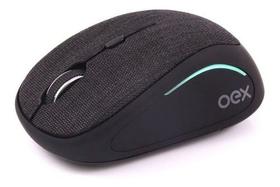 Mouse Sem Fio Wireless Para Notebook Pequeno Bluetooth Nano USB em Tecido Nos Botões Preto MS601 OEX