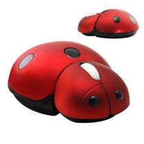 Mouse sem fio YOCUNKER Mini Cute Ladybug Shape 3000 DPI vermelho
