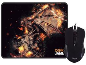 Mouse Sensor Óptico 2400dpi OEX Combo Arena - MC102 com Mousepad