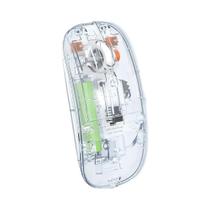 Mouse Silencioso Transparente Tri-Modo Dual Bluetooth 5.0 2.4G Sem Fio 2400DPI 500mAh Recarregável