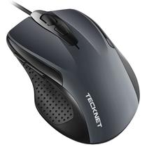 Mouse TECKNET UM013 USB com fio de 6 botões 6400 DPI cinza