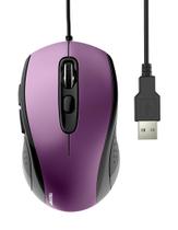 Mouse TECKNET USB com fio 3600DPI de 6 botões para laptop roxo