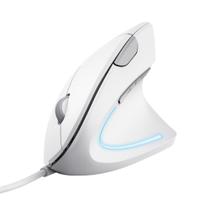Mouse Trust Verto, LED Azul, Ergonômico, 1600 DPI, 6 Botões, USB, Branco
