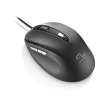 Mouse USB Com Fio Preto 6 Botões Multilaser