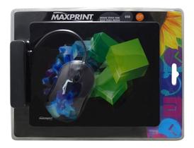 MOUSE USB COM MOUSEPAD MAXPRINT LA FASHION COLOR Preto